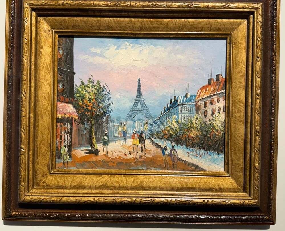 Davis Paris Eiffel Tower Oil Painting 8x10"
